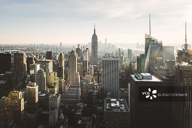 美国纽约城市天际线(洛克菲勒观景台）图片素材