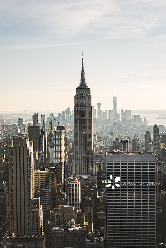 美国纽约城市天际线(洛克菲勒观景台）图片素材