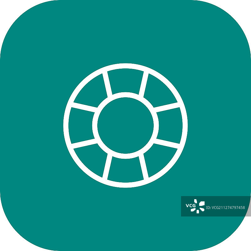 白色背景上的游泳圈图标图片素材