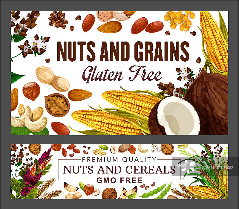坚果和豆类谷物无麸质食品图片素材