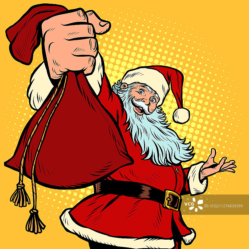 圣诞老人角色礼品袋圣诞新年图片素材