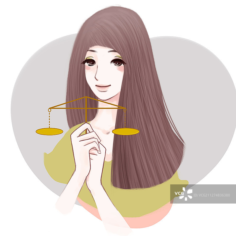 天秤座女人时尚插画图片素材