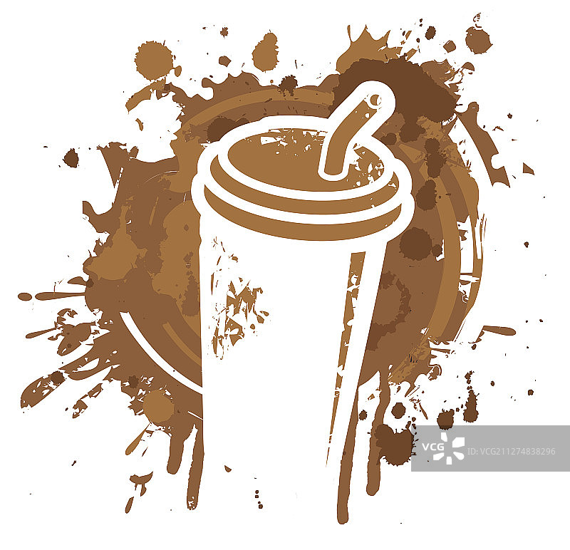 带污渍的一次性纸咖啡杯图片素材