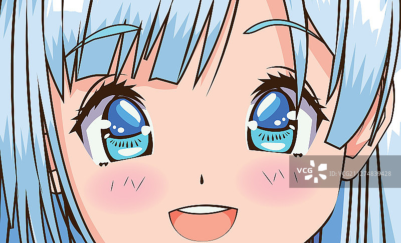 动漫风格年轻女子面部图片素材