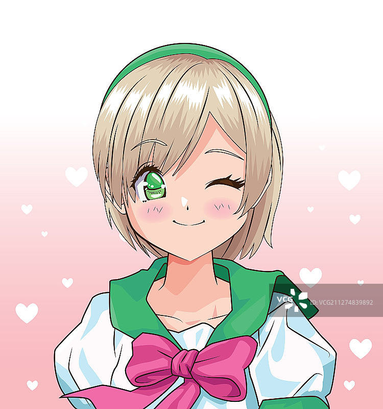 动漫风格的年轻女子图片素材