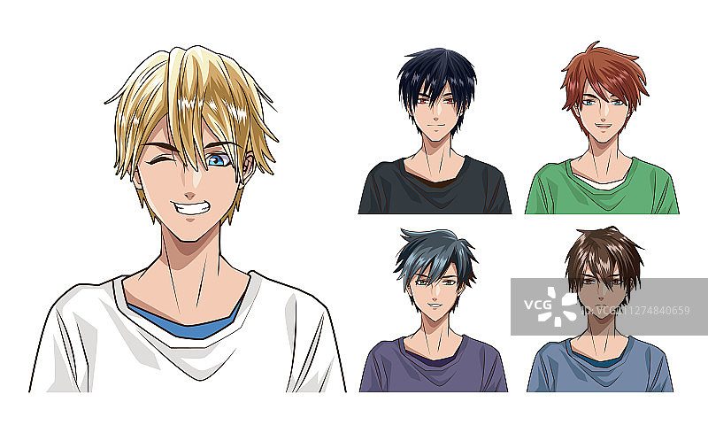 动漫风格的年轻男子图片素材