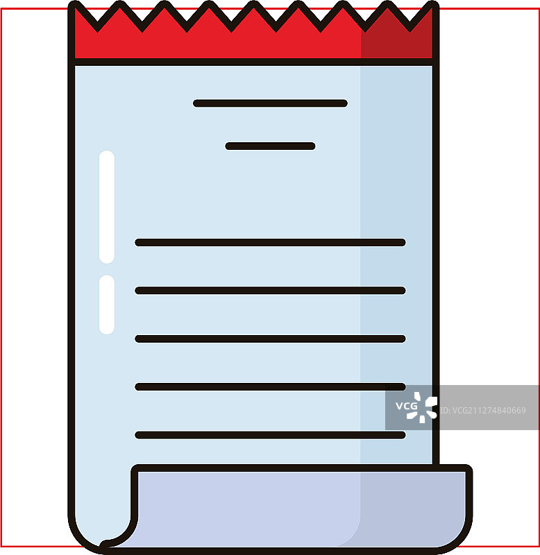 收据纸质文档隔离图标图片素材