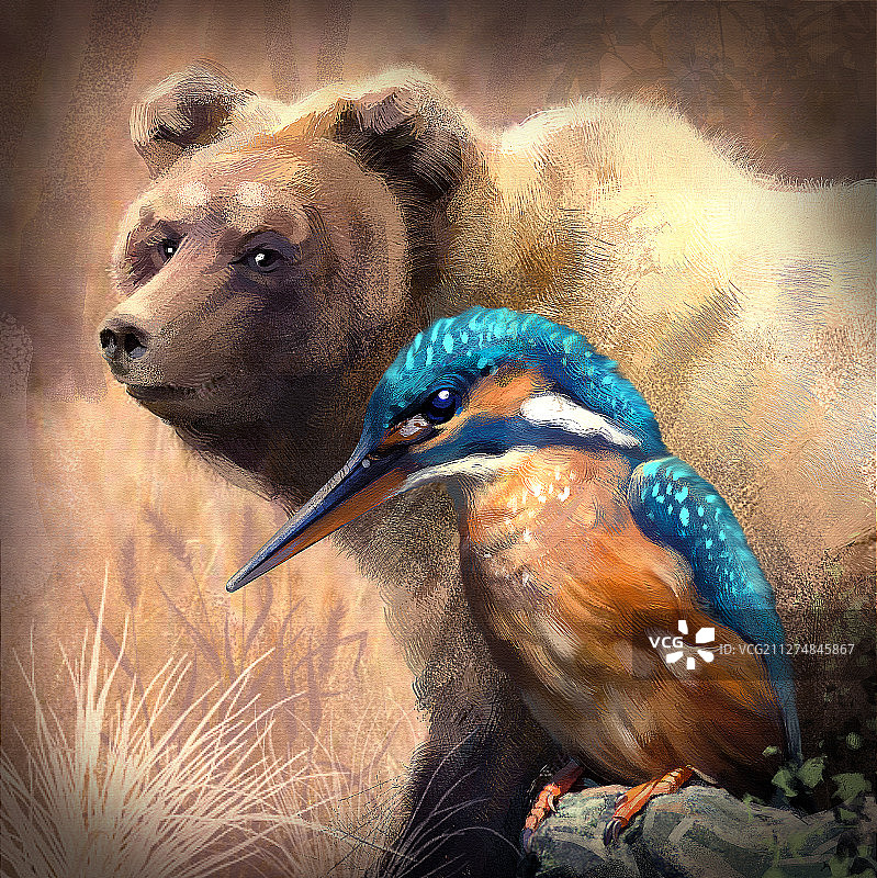 动物写实风格插画图片素材