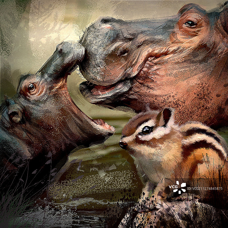 动物写实风格插画图片素材