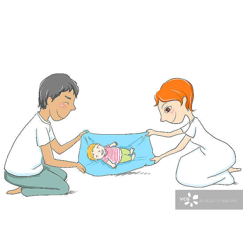 亲子插画图片素材