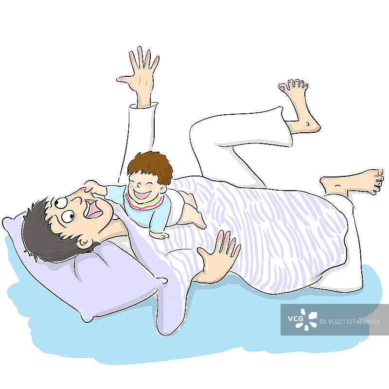 亲子插画图片素材