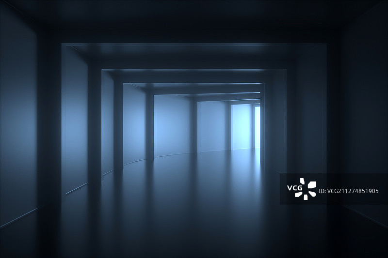 3D简洁抽象隧道背景空间图片素材