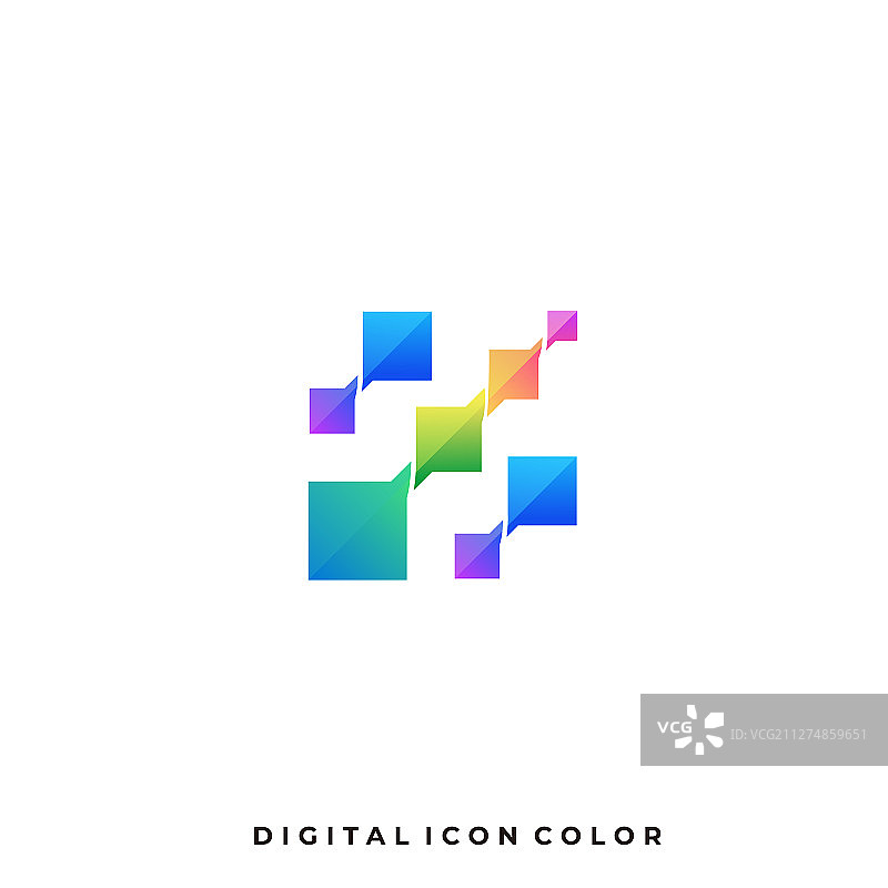 抽象彩色盒子设计模板图片素材