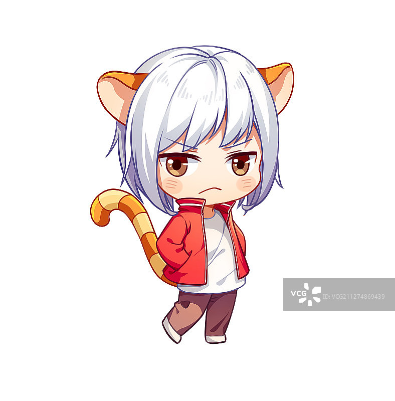 十二生肖老虎Q版拟人可爱图片素材