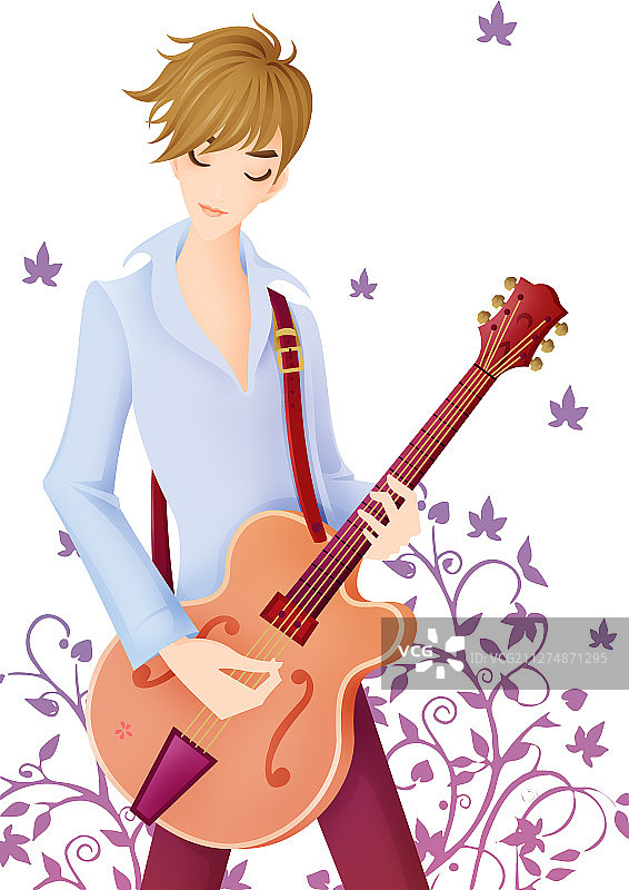 弹吉他的男生图片素材