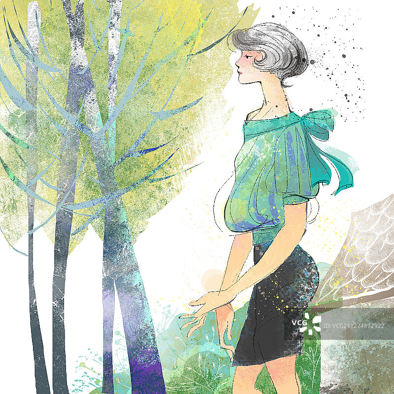 美女时尚插画图片素材