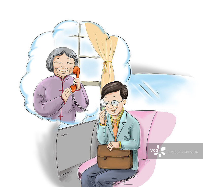 亲情插画图片素材