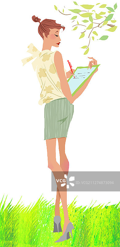 美女插画图片素材