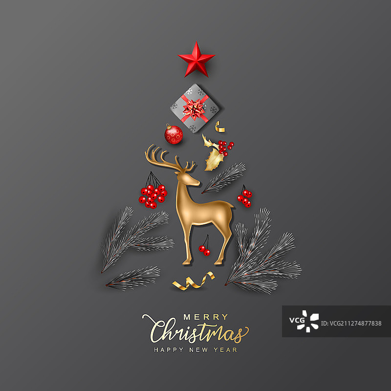 圣诞节和新年贺卡图片素材