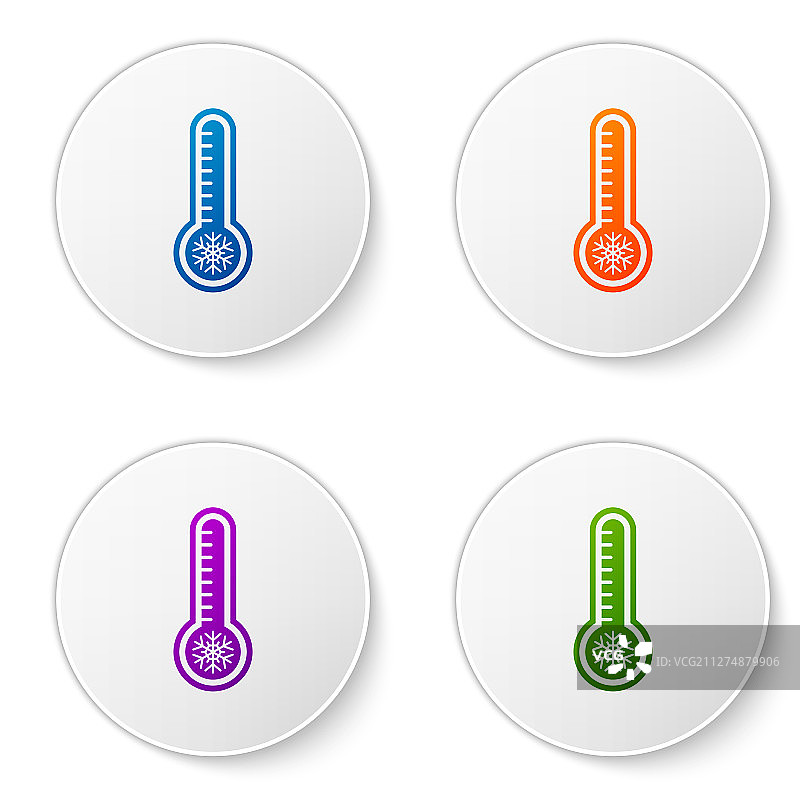 彩色气象温度计测量热量图片素材