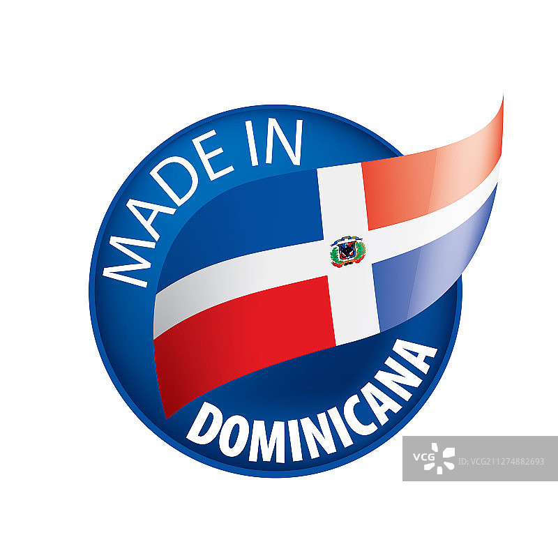 一面白色的多米尼加国旗图片素材