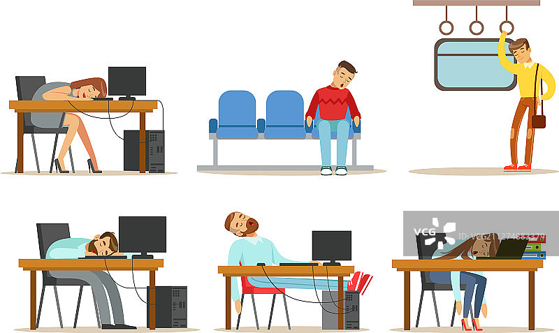 不同睡姿的人们图片素材