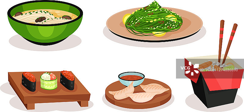 亚洲传统菜肴套餐图片素材