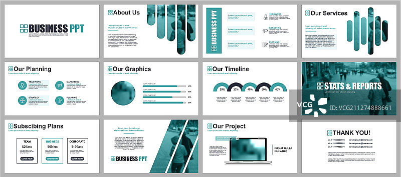 商务演示幻灯片模板图片素材