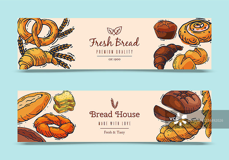 新鲜面包条banner图片素材