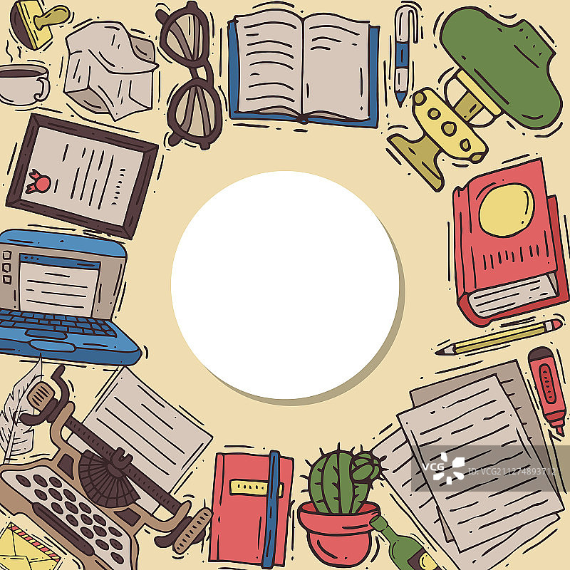 复古书桌打字机图片素材