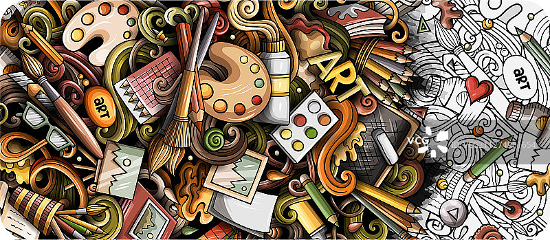 手绘涂鸦banner卡通图片素材