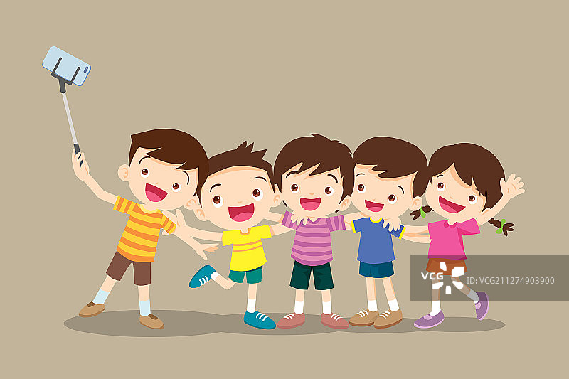 孩子们自拍图片素材