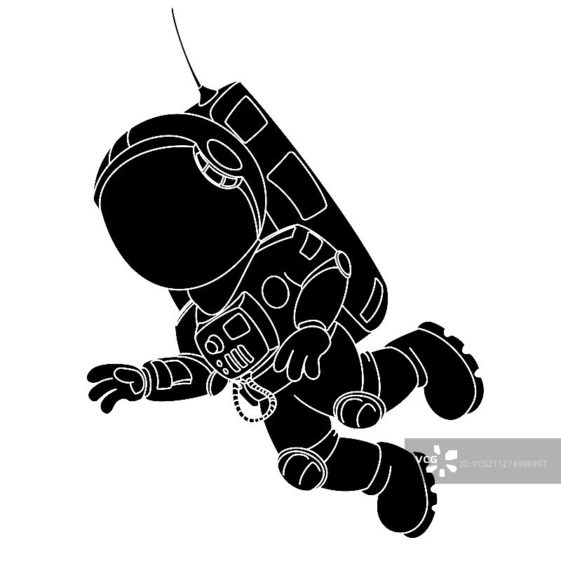 卡通宇航员飞行图片素材