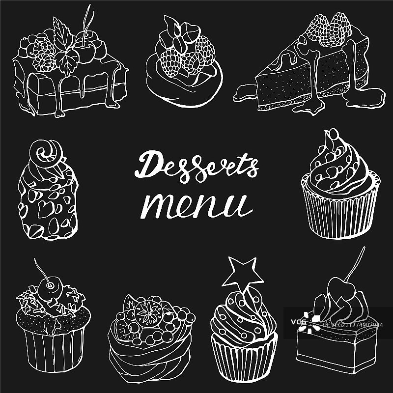 诱人美味甜点菜单图片素材