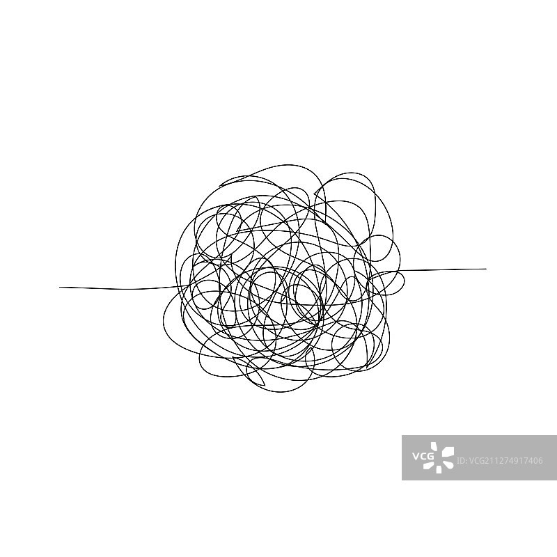 手绘疯狂缠绕的乱涂乱画线团图片素材