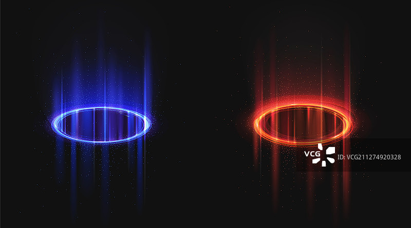 蓝色红色魔法传送门图片素材