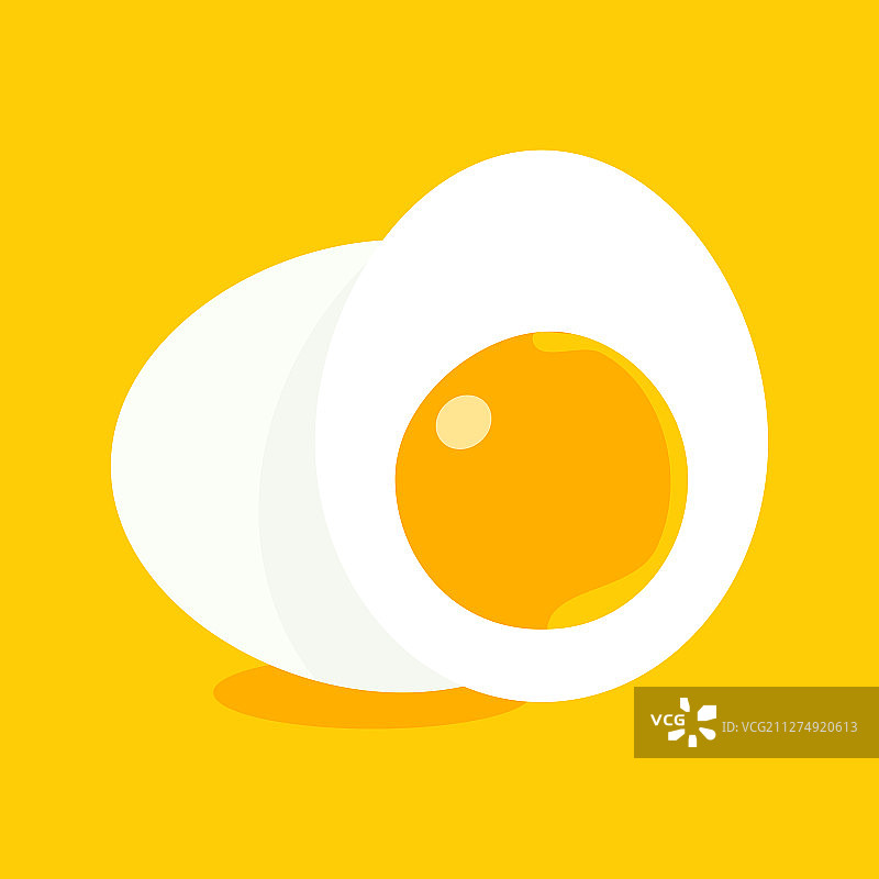 黄色背景上的煮鸡蛋图片素材