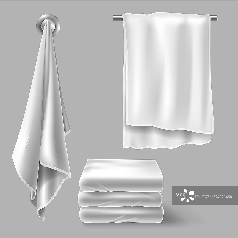 白色毛巾样机图片素材