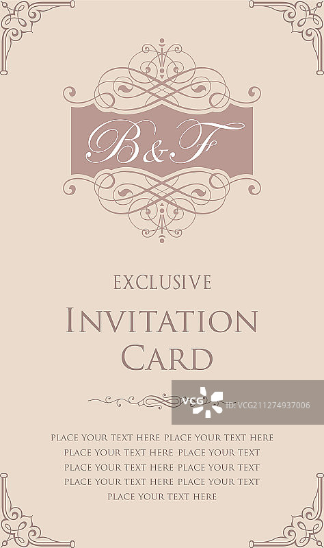 奢华复古风格邀请卡设计图片素材