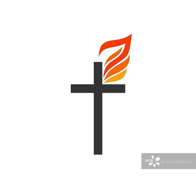 耶稣火焰十字架图片素材