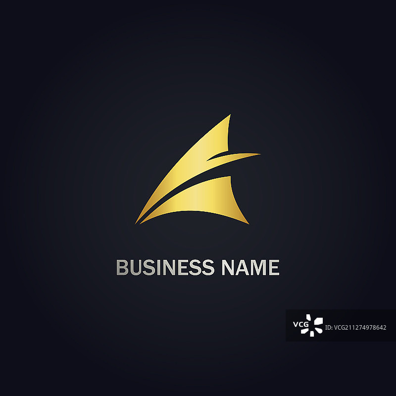 帆船三角形抽象标志图片素材