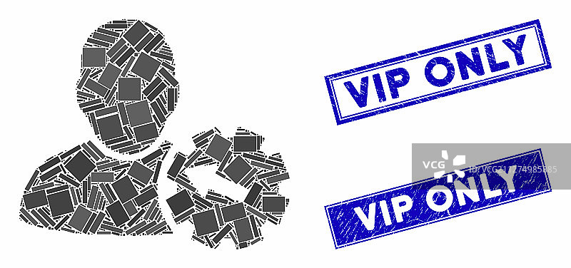 用户集成齿轮马赛克和矩形图案图片素材