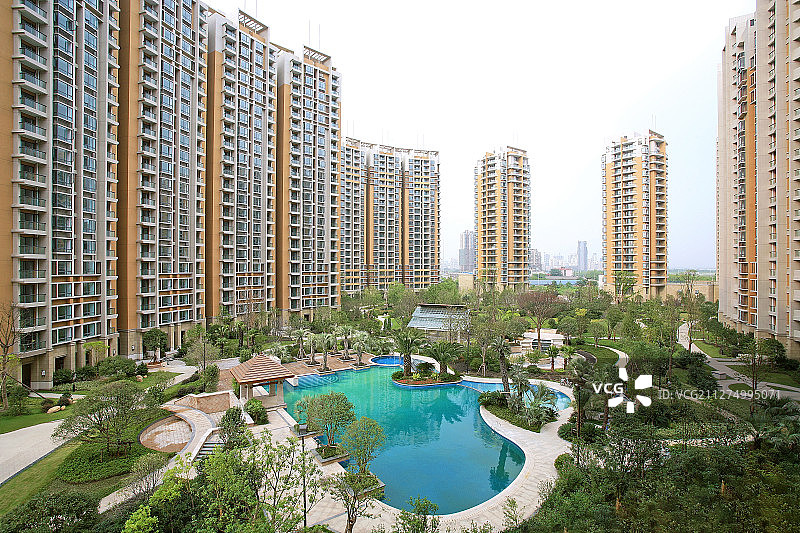 现代高端住宅小区图片素材