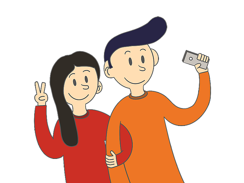 元素：情侣自拍图片素材