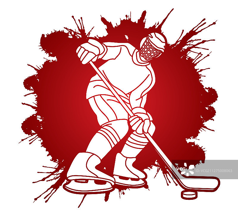 冰球运动员卡通运动图形图片素材