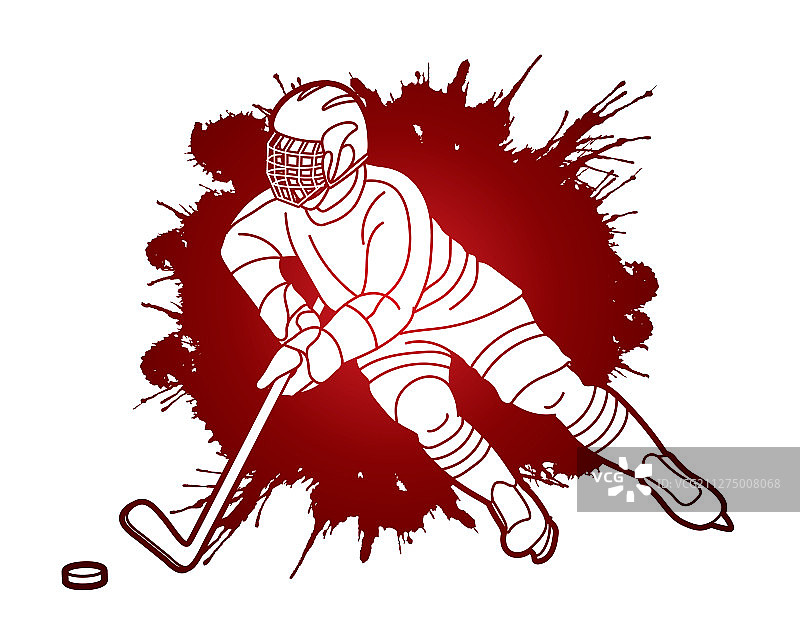 冰球运动员卡通运动图形图片素材