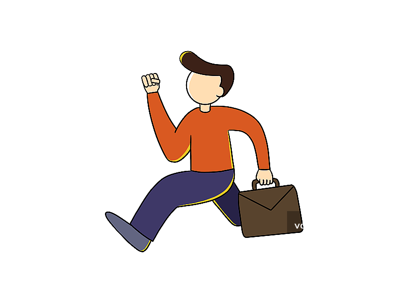 元素：跑业务的员工图片素材