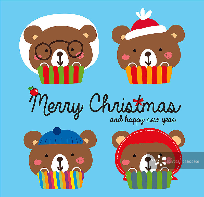 可爱的圣诞熊图片素材