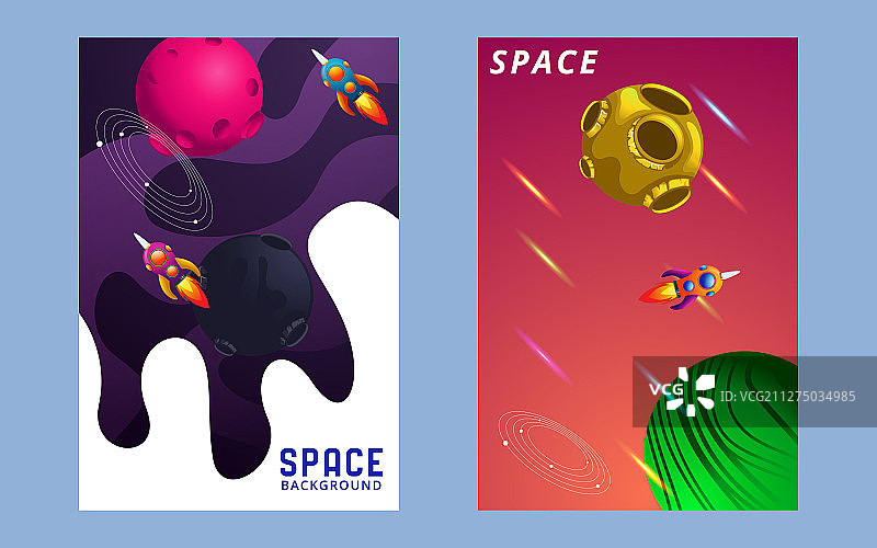 太空主题banner封面设计图片素材