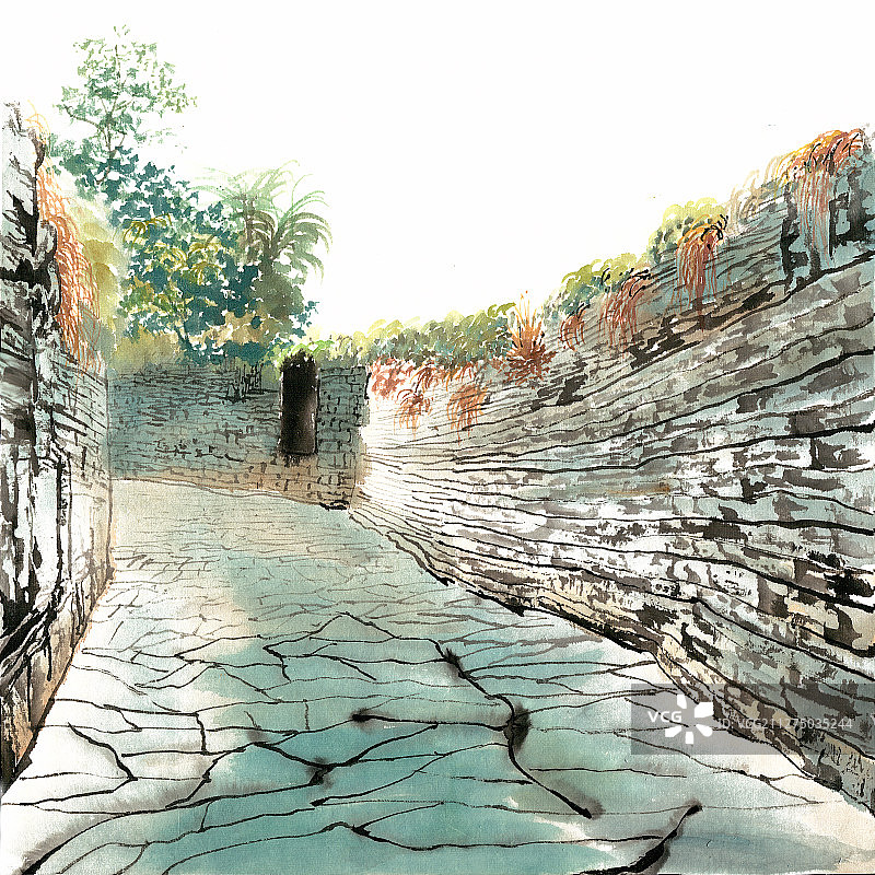 蜿蜒的巷道图片素材